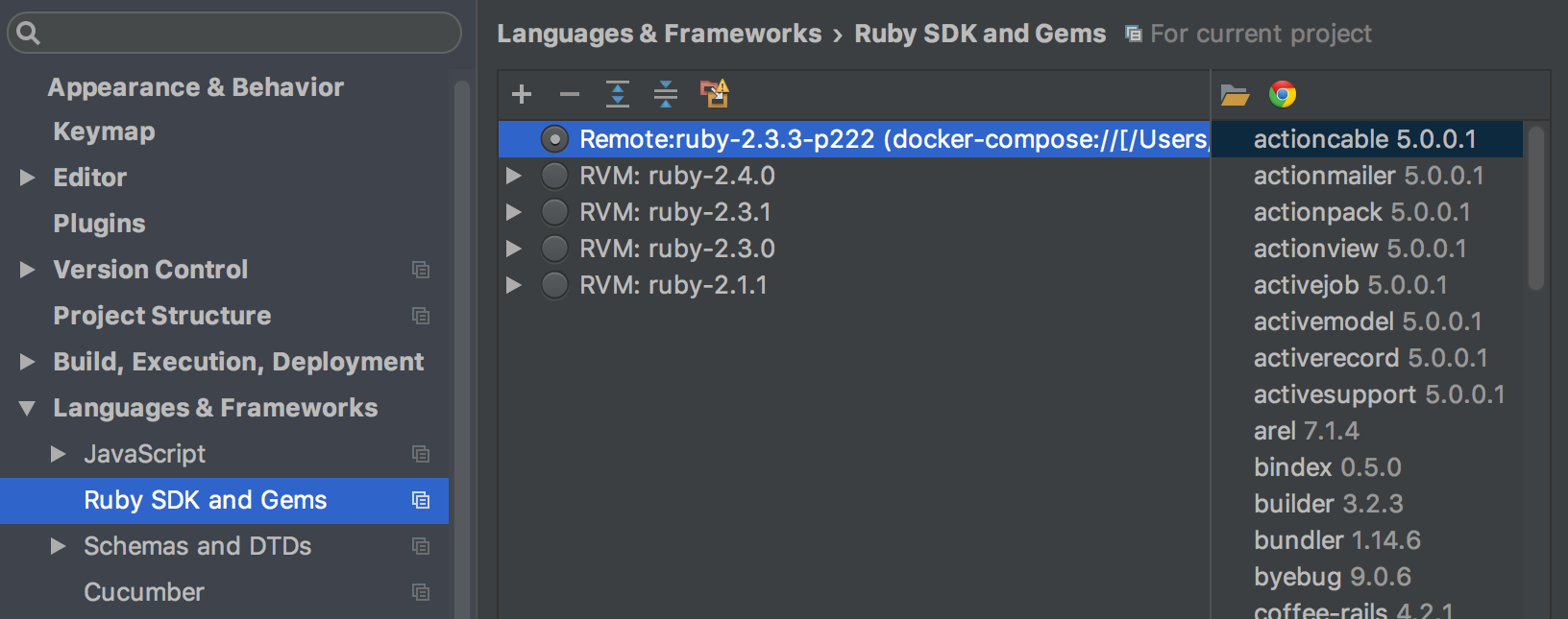 adding ruby sdk to rubymine from wsl