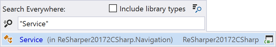 Navigation supports exact matching using quotes