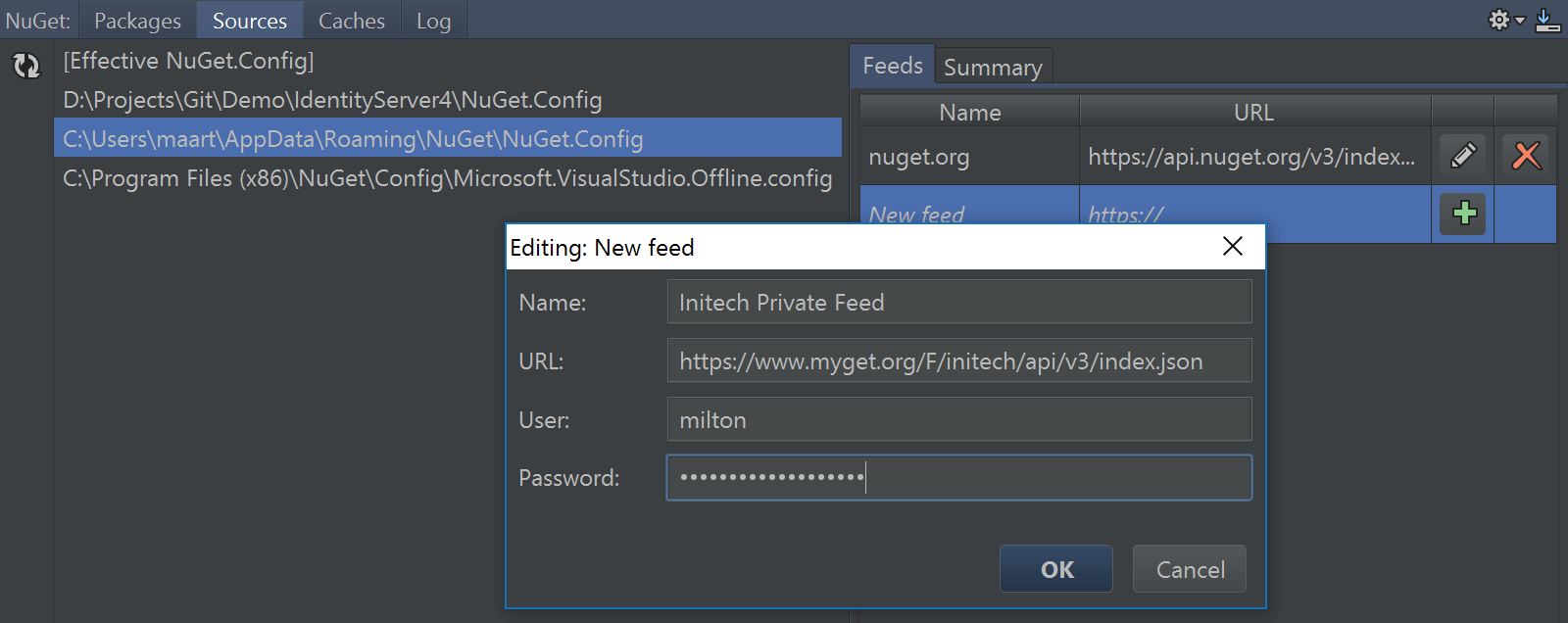 NuGet Private Feed and Authentication support