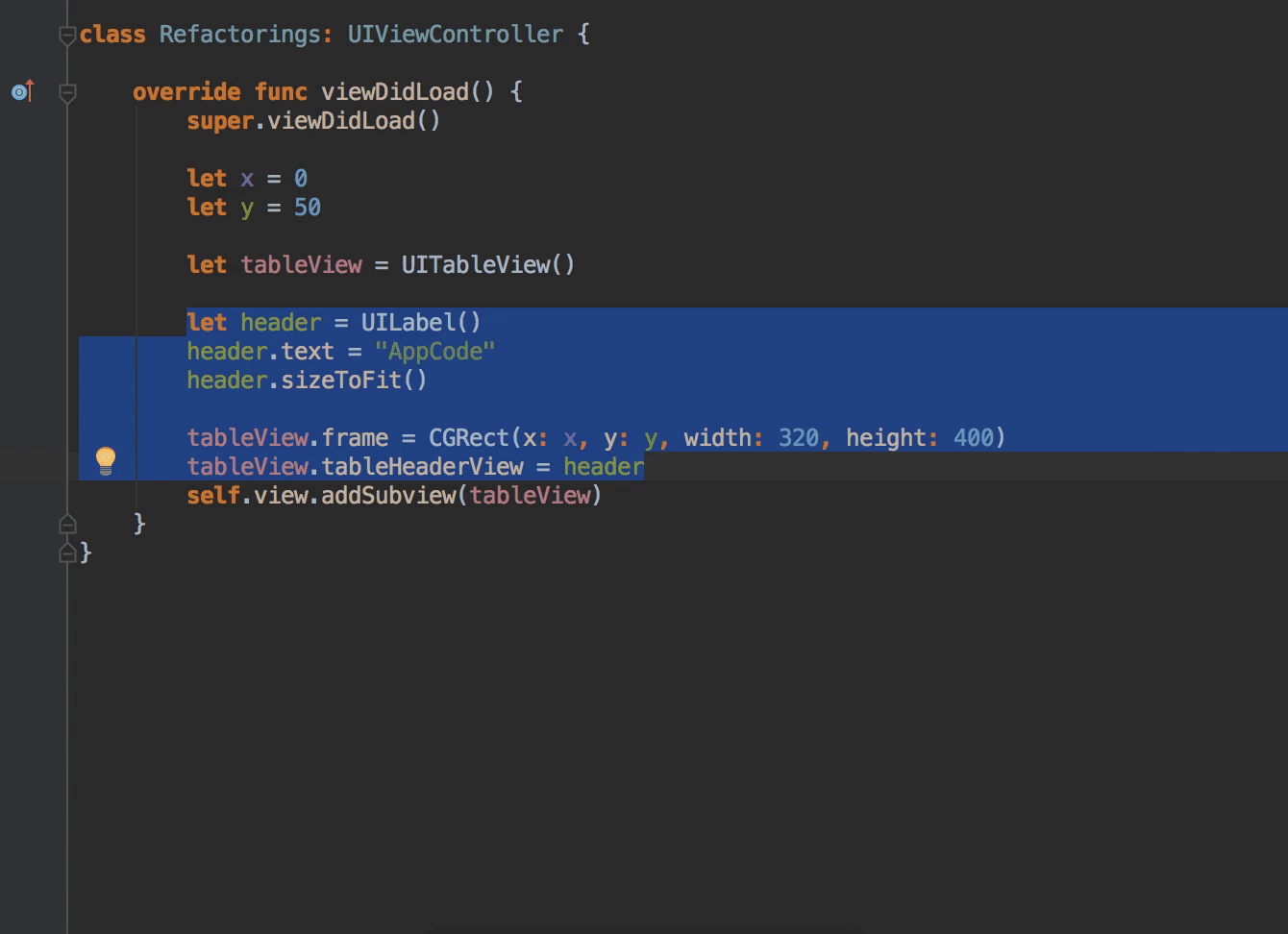 Extract Method start