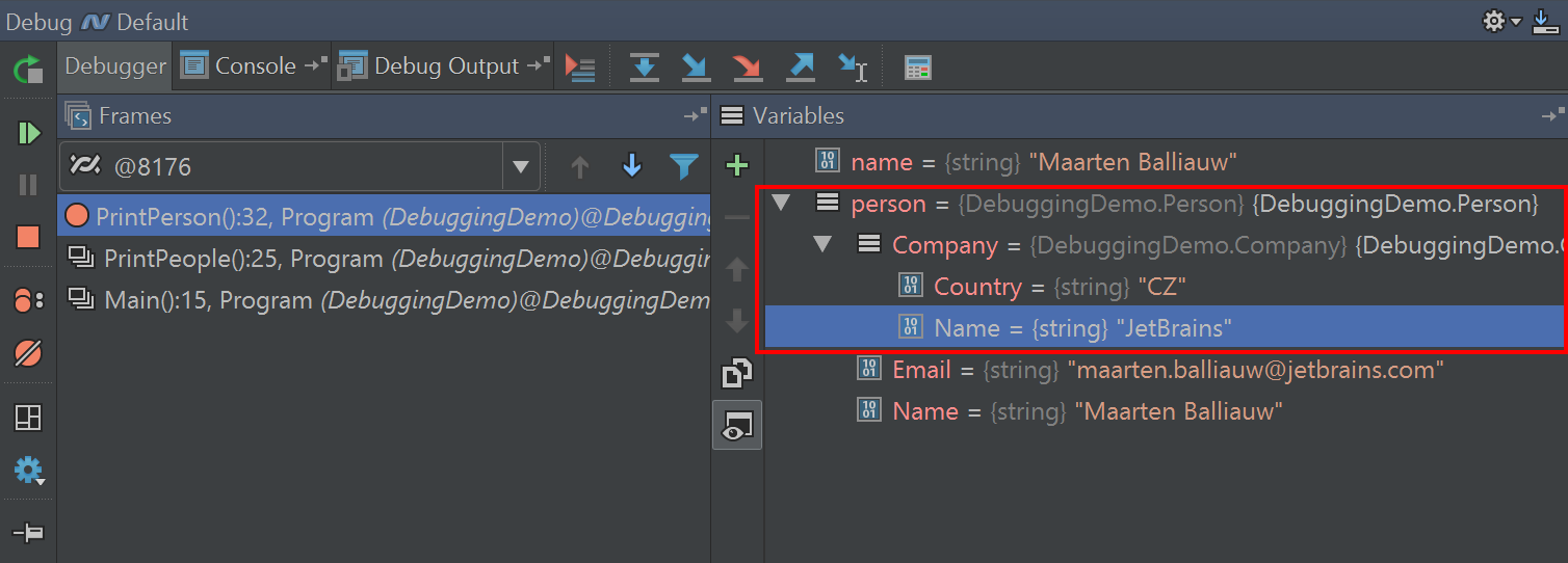 Expand variable in Debug tool window