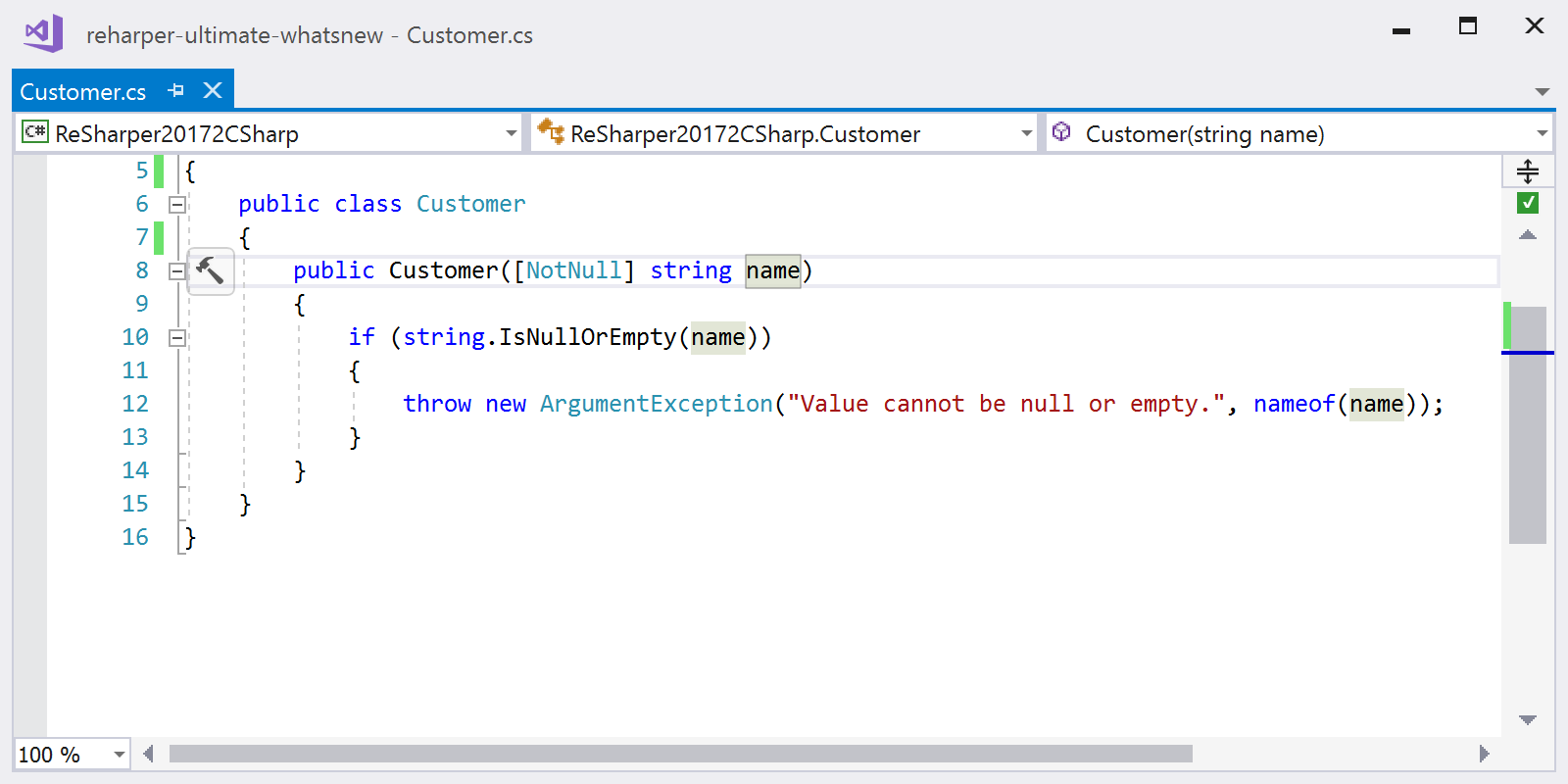 Initialize auto-property from parameter context action