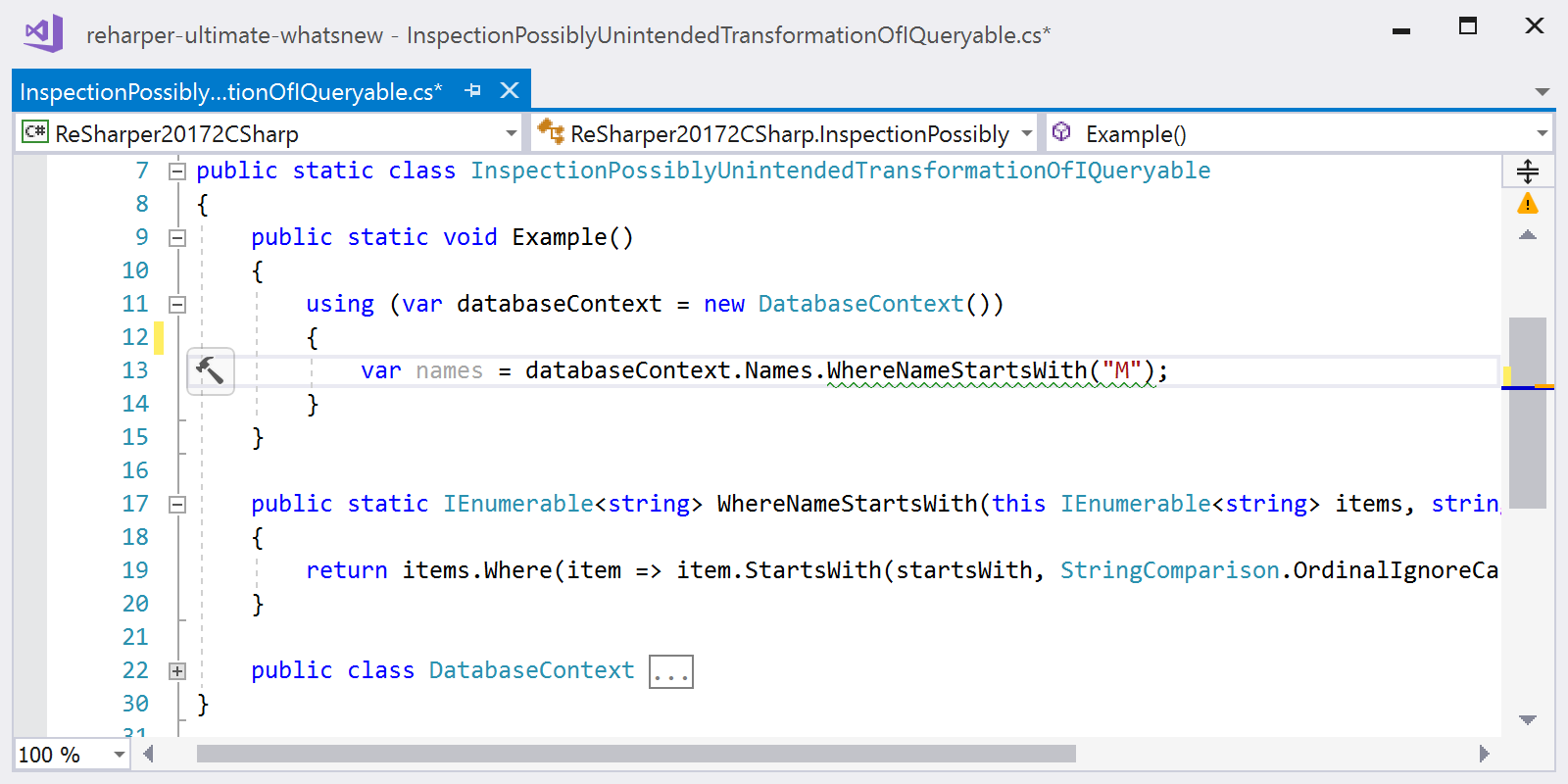 Possibly unintended transformation from IQueryable to IEnumerable