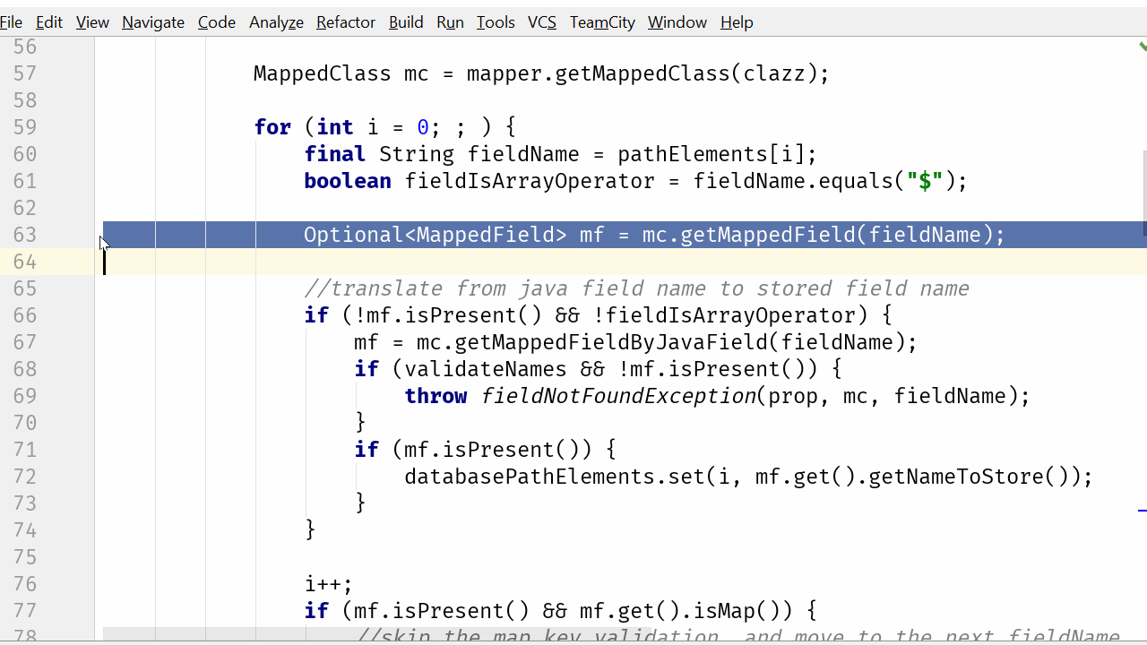 Extract method for getting the MappedField