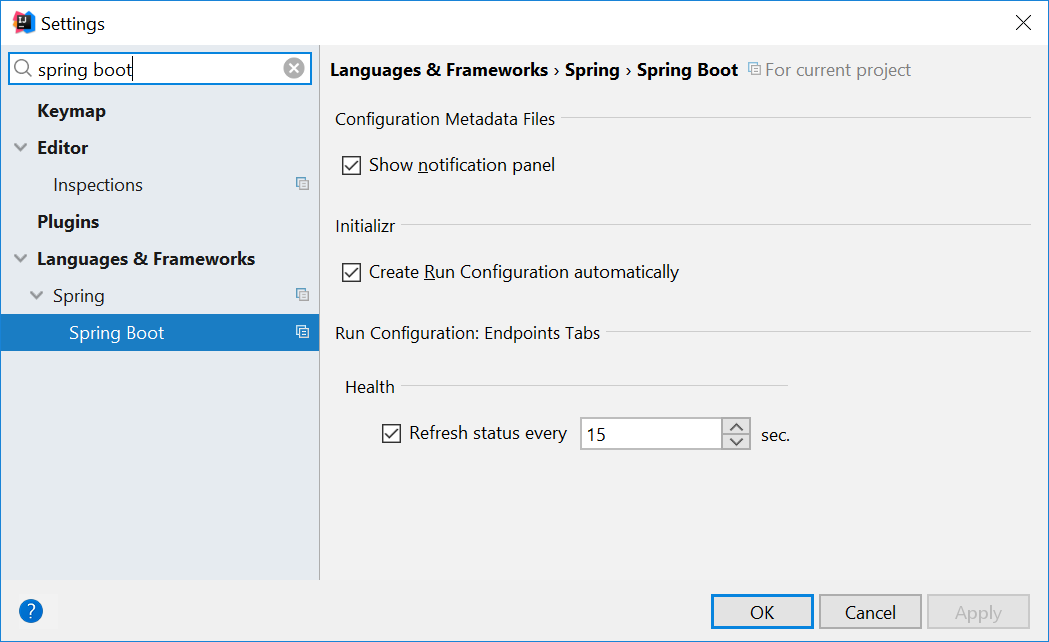 Intellij spring hot sale boot configuration