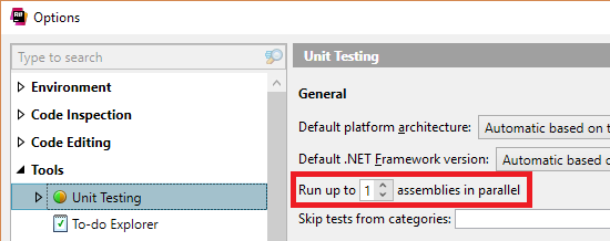 dotCover. Run N assemblies in parallel