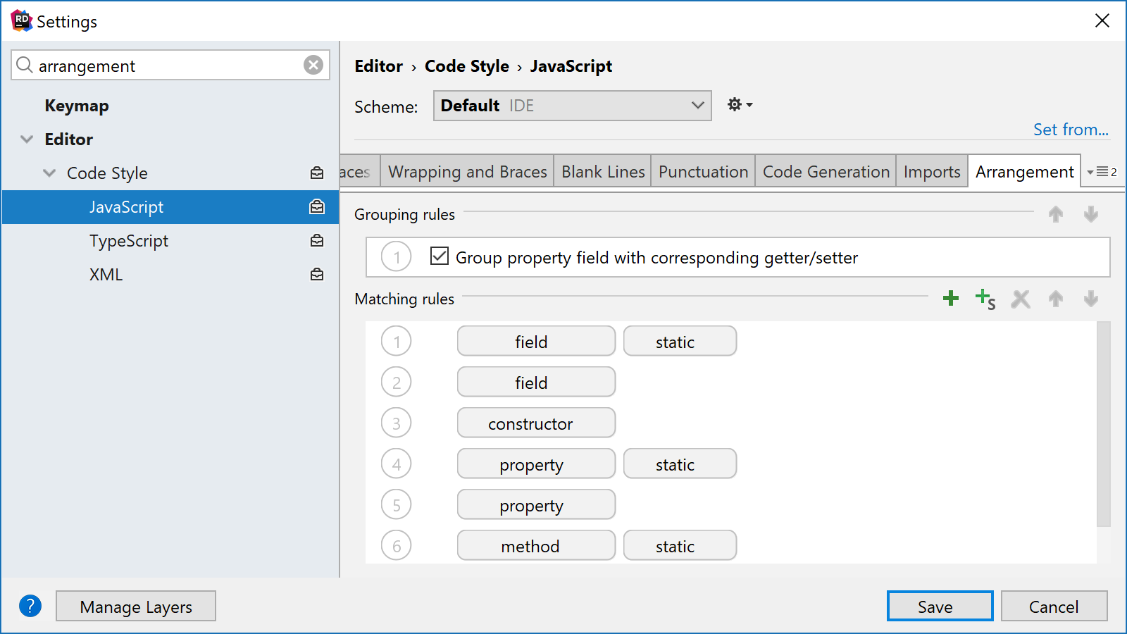 JavaScript and TypeScript class members arrangement