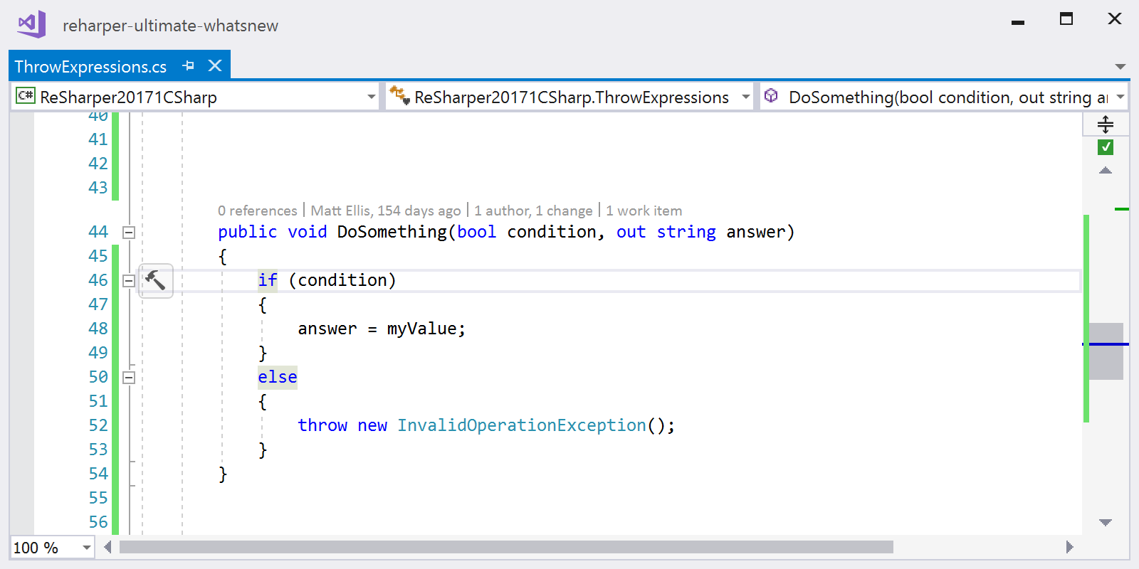 Convert if/else with throw to ?: expression