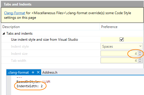 ClangFormat in options