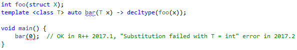 Substitution failure inside an expression