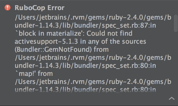 rubocop error rubymine