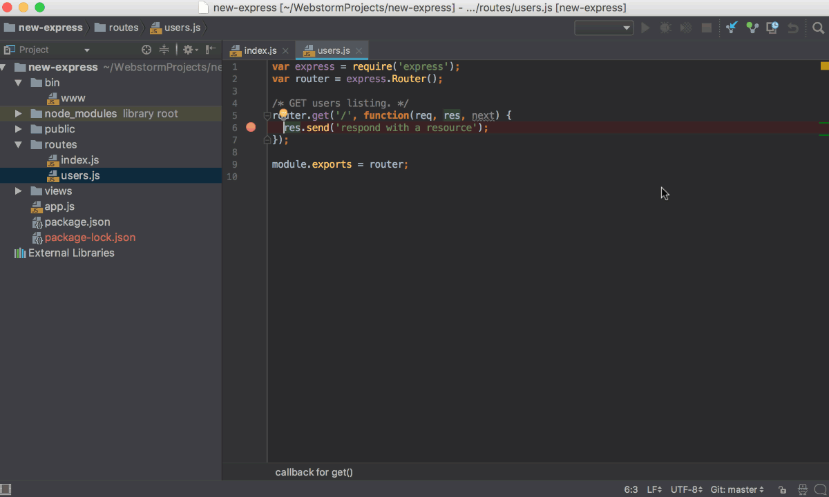 webstorm nodejs debug