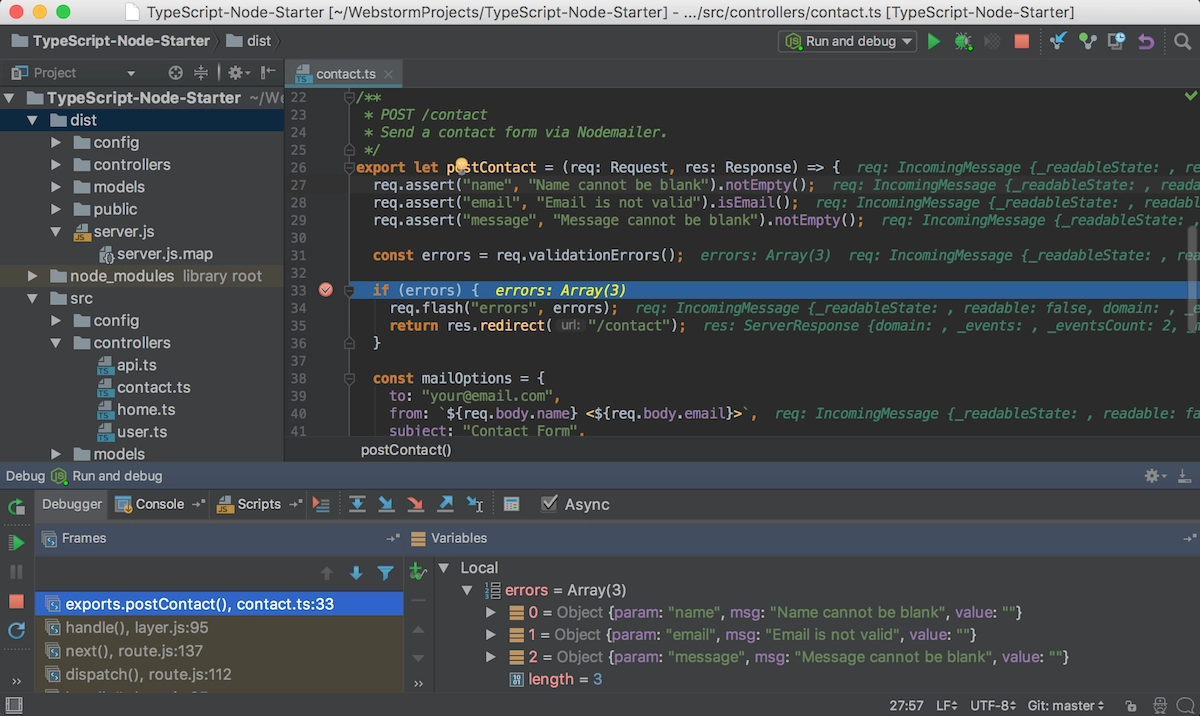 getting started with webstorm nodejs