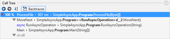 Async calls. Backtraces