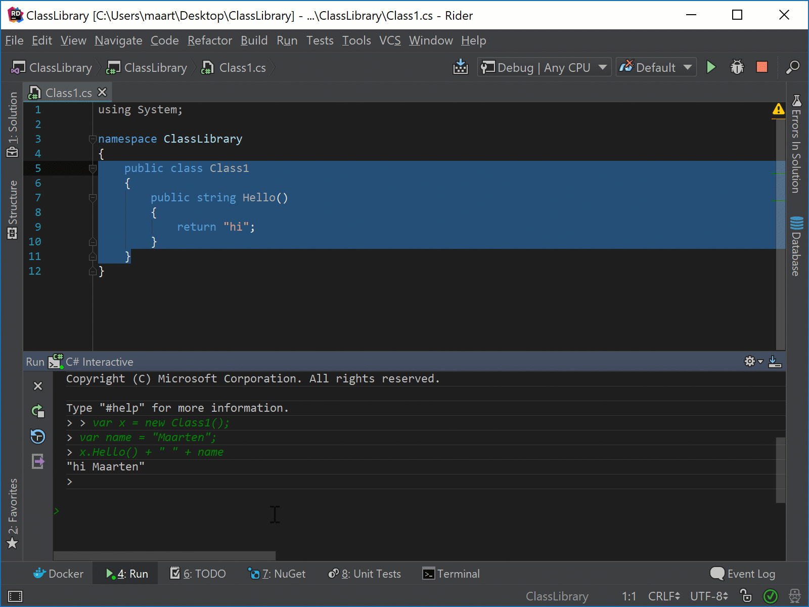 C# Interactive in Rider | The .NET Tools Blog