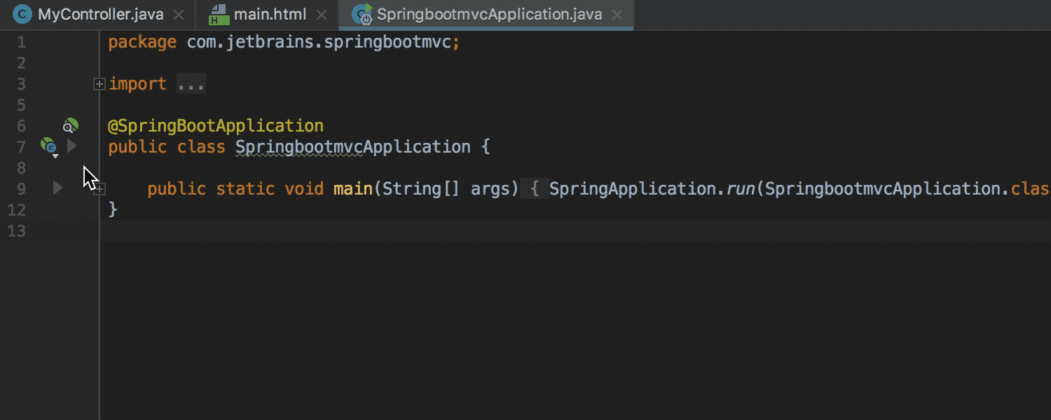 spring boot with intellij