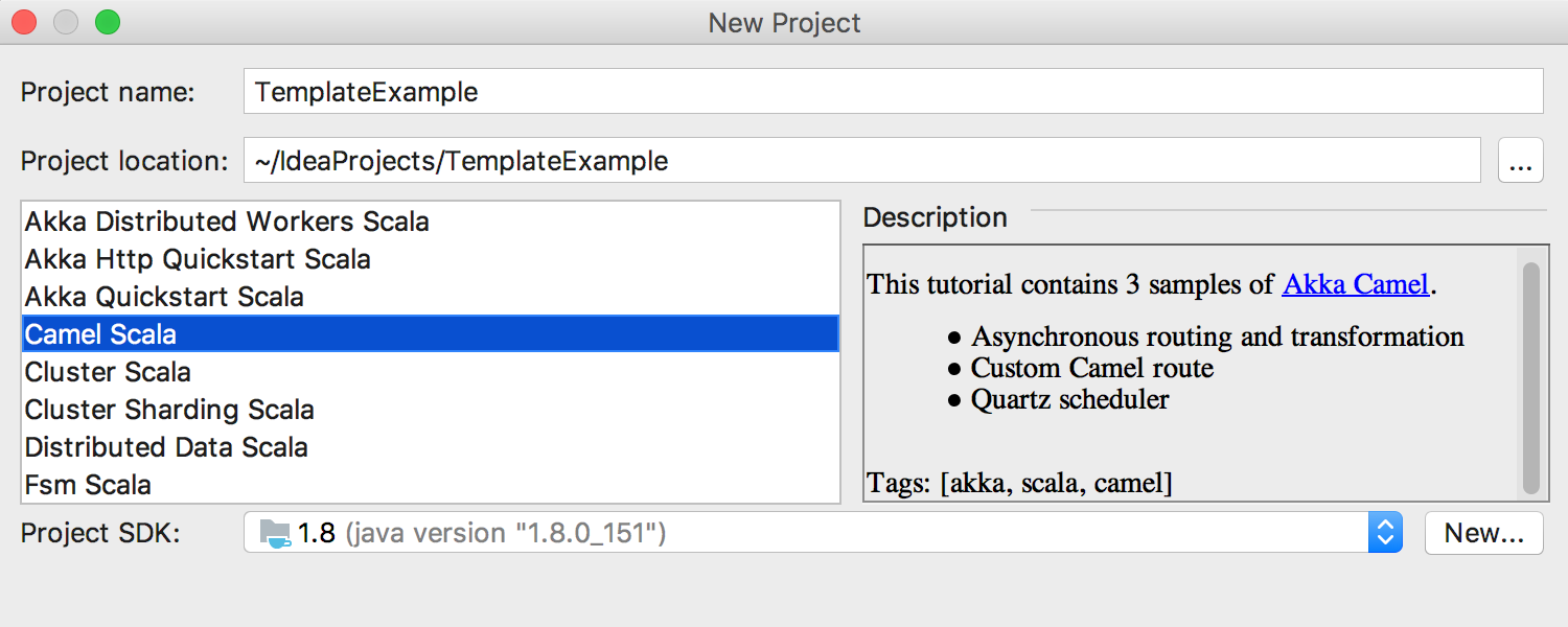 Lightbend project starter in IntelliJ IDEA