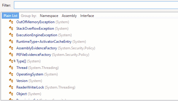 dotMemory search filter. Arrays