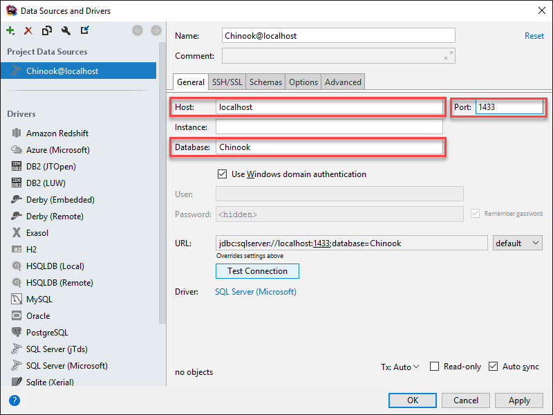 connect to database server