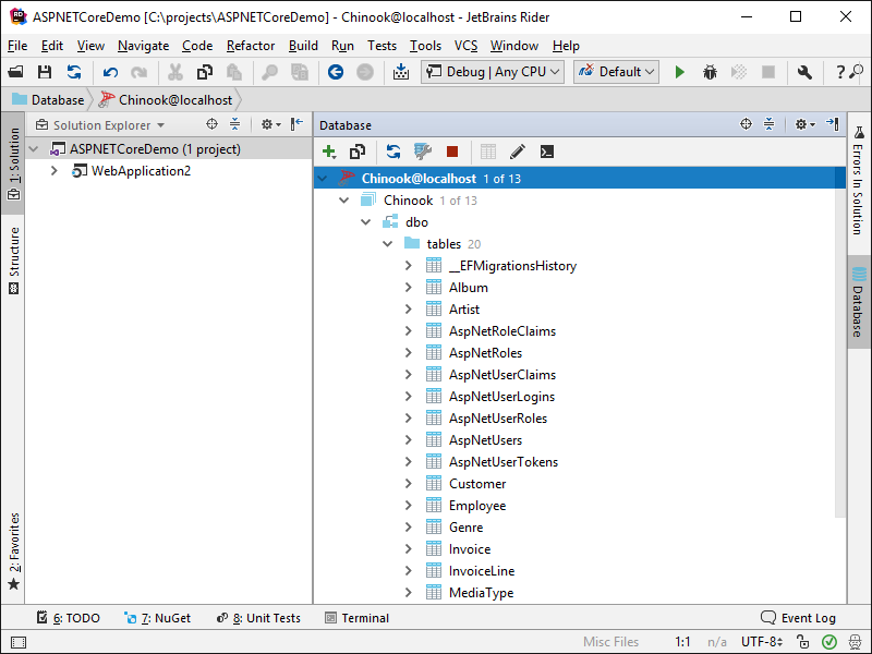 expand database connection for tables