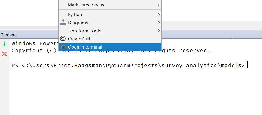 pycharm open terminal
