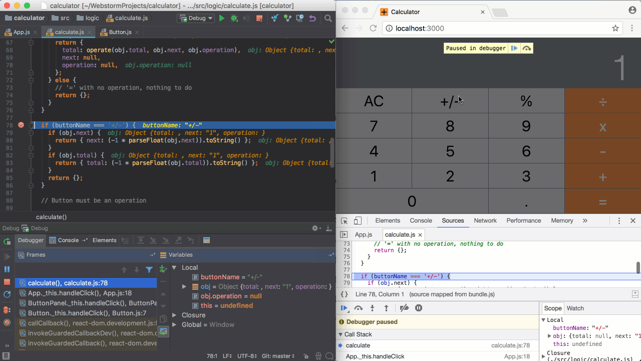 Debugging with Webstorm and Chrome at the same time