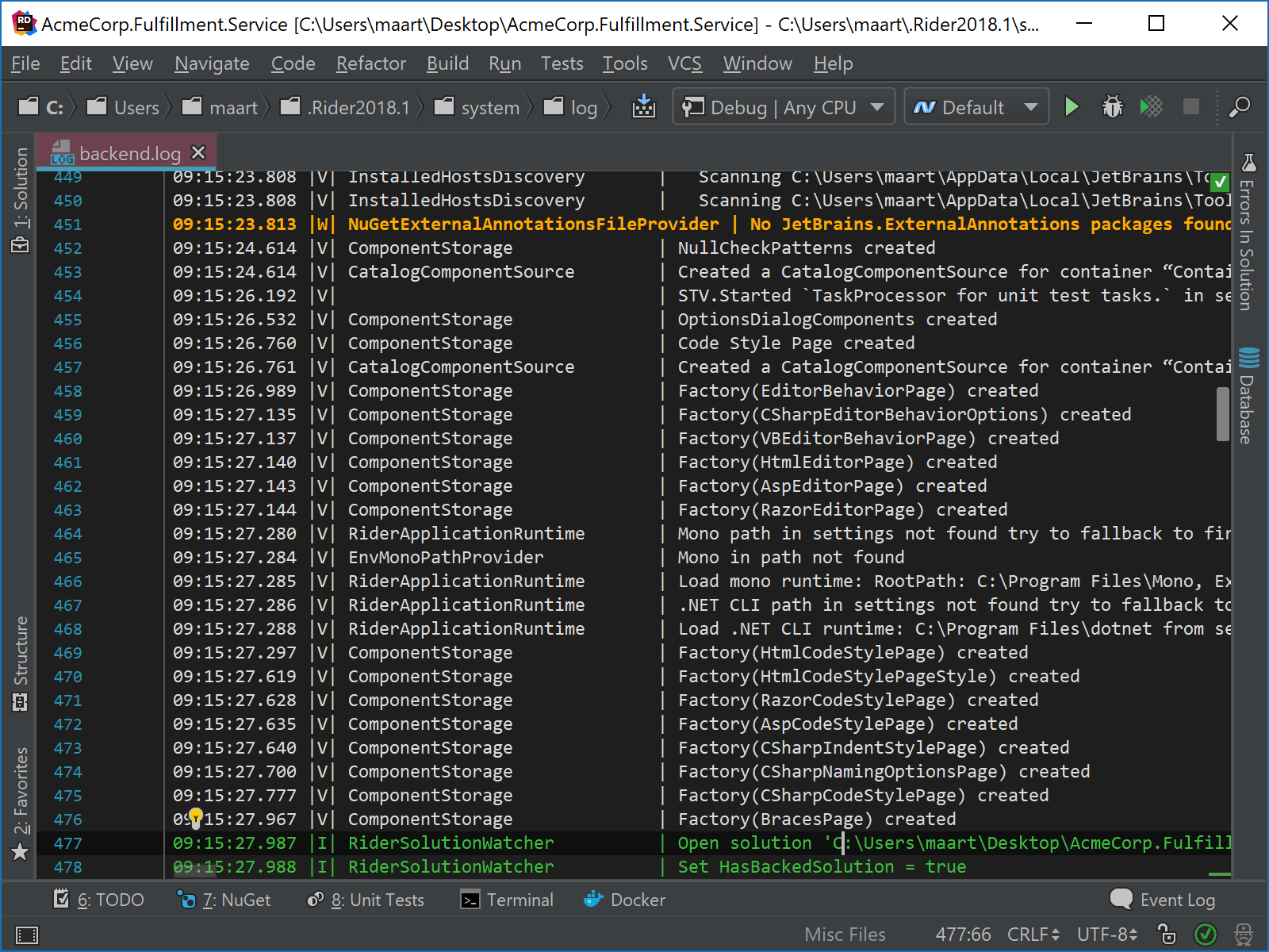 Highlighting based on log verbosity