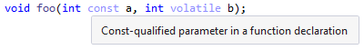 Const parameter in a function declaration