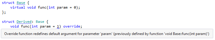 Default argument in a virtual function