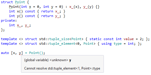 Error in structured bindings declaration