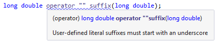 Invalid user-defined suffix