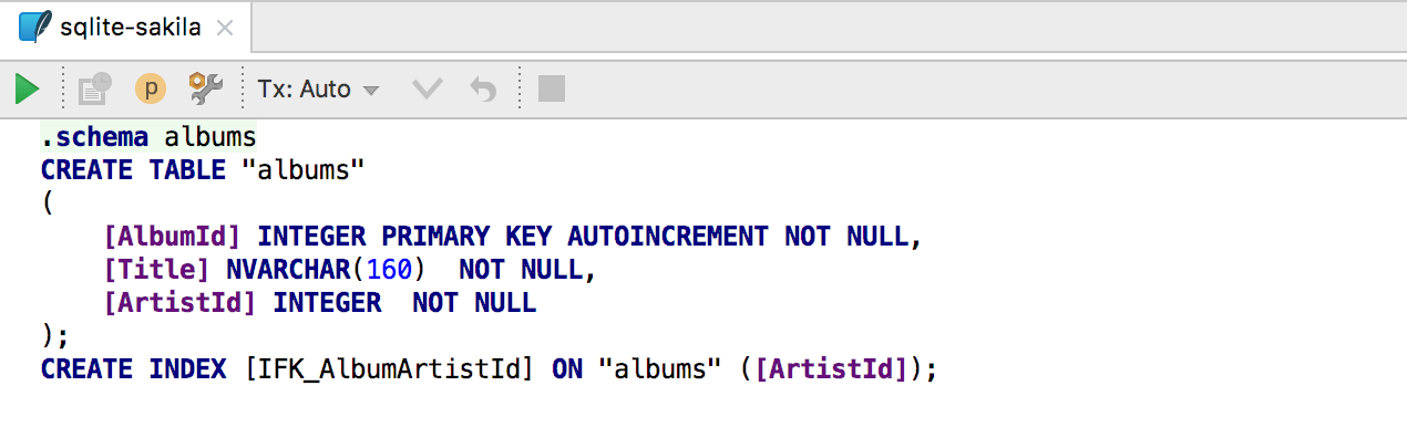 datagrip sqlite data types