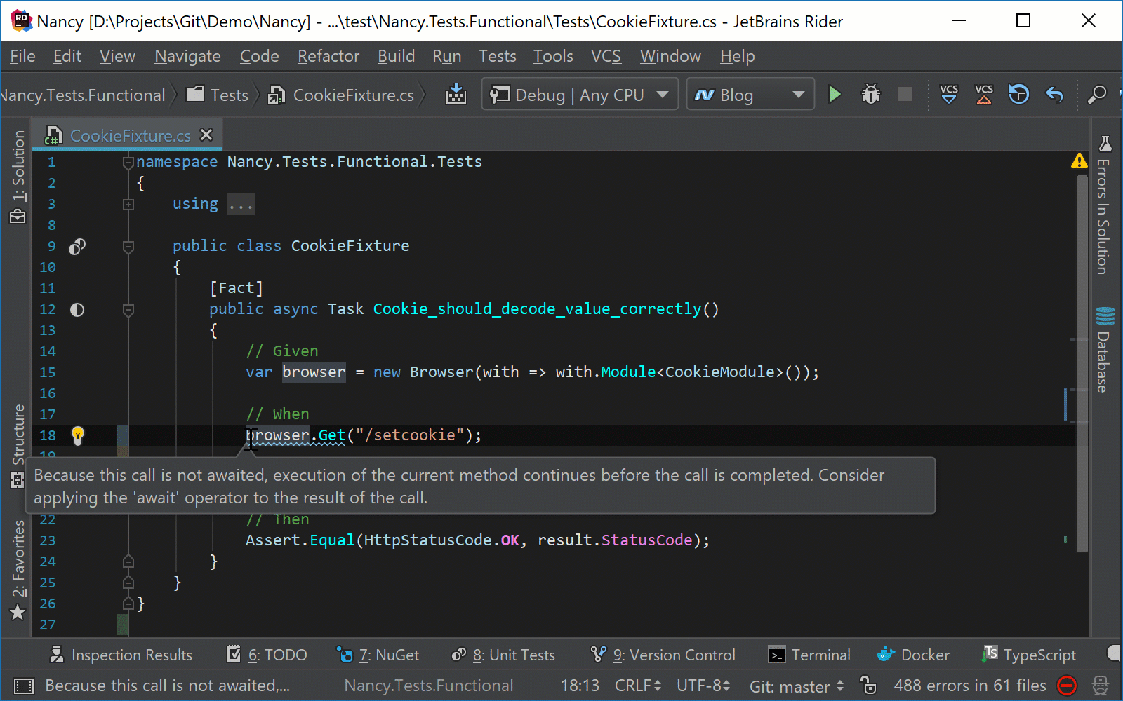 Using Rider to spot errors before our application runs | The .NET Tools ...