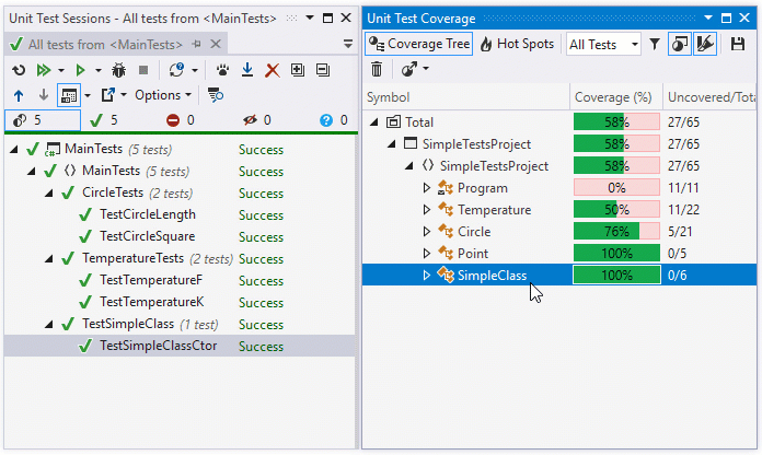 Dynamic coverage results. Remove test