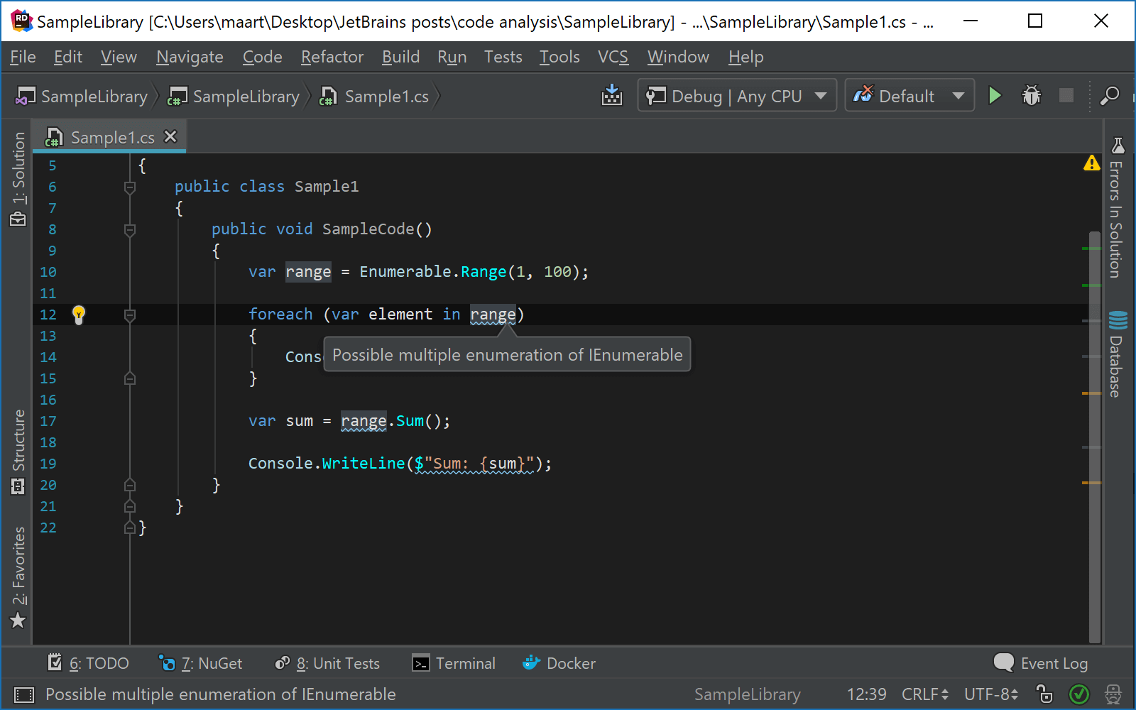 Possible multiple enumeration - convert to array or list