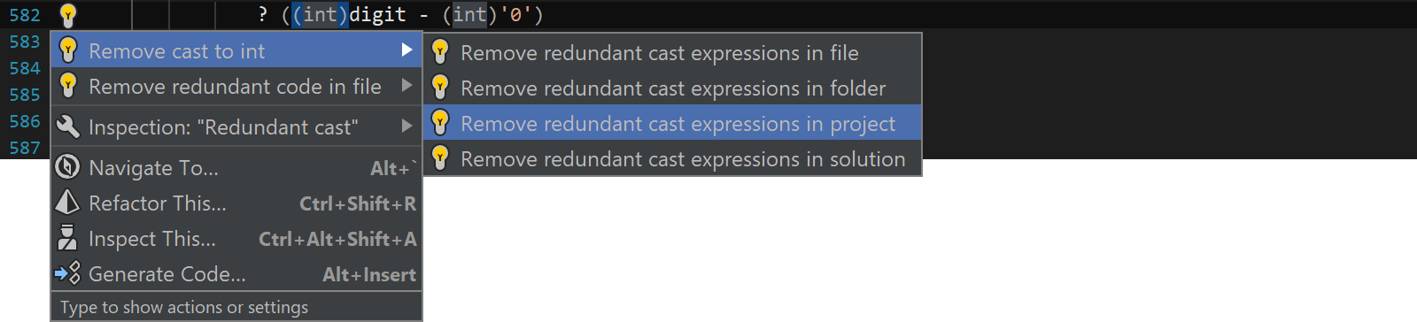 Fix error in file, folder, project or solution