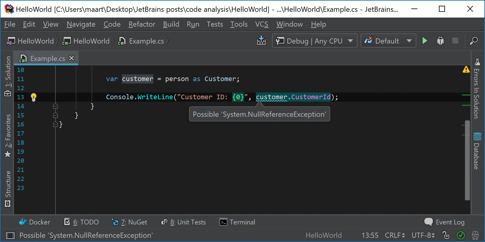 Introduction to code analysis in Rider | The .NET Tools Blog