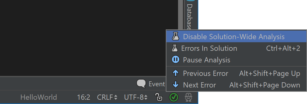 Enable/disable solution-wide analysis from status bar