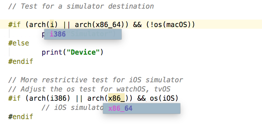 Target environment platform condition