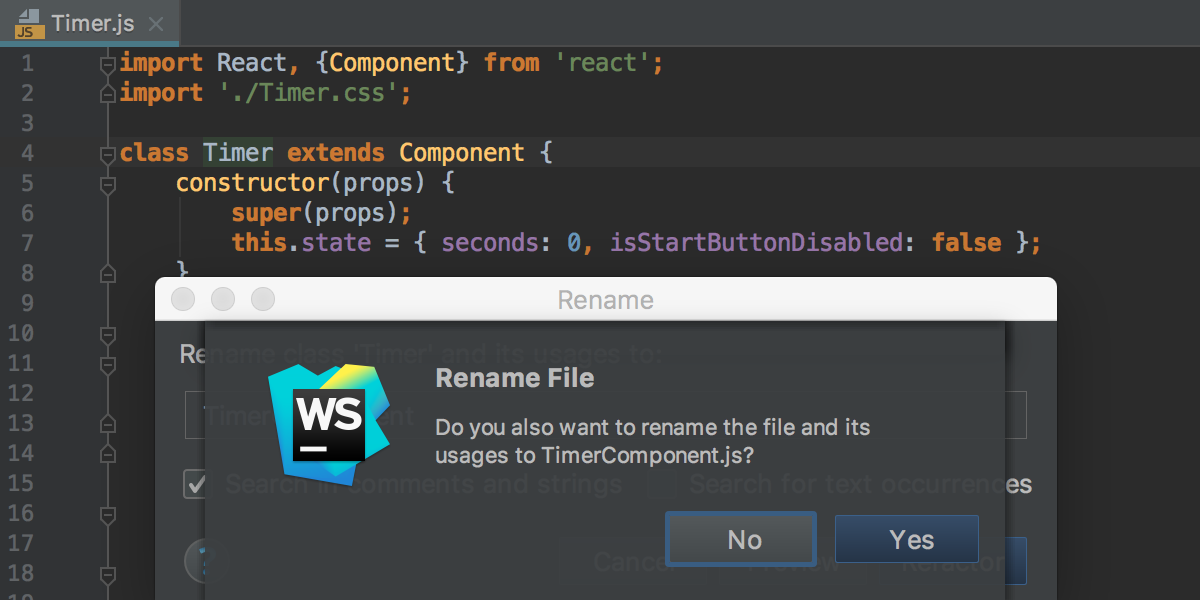 Webstorm 2018 1 Eap 181 4096 Renaming Class And File Webpack 4 Css Improvements The Webstorm Blog