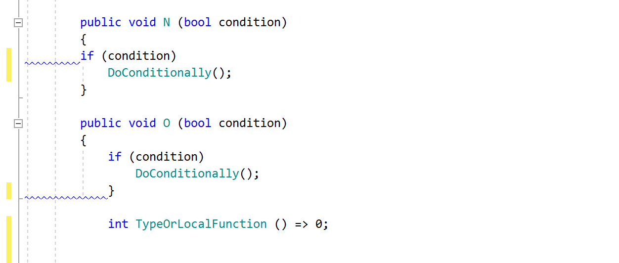 Inspections for incorrect indents around declaration braces