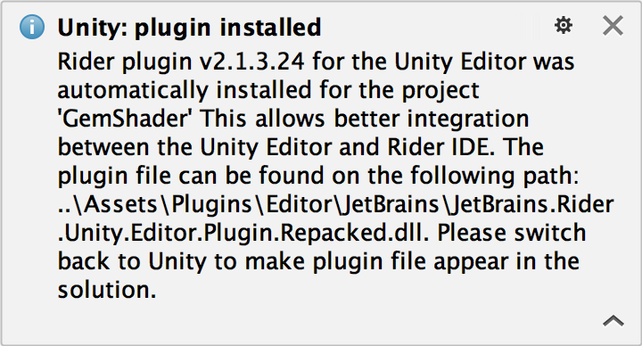 Plugin installed notification