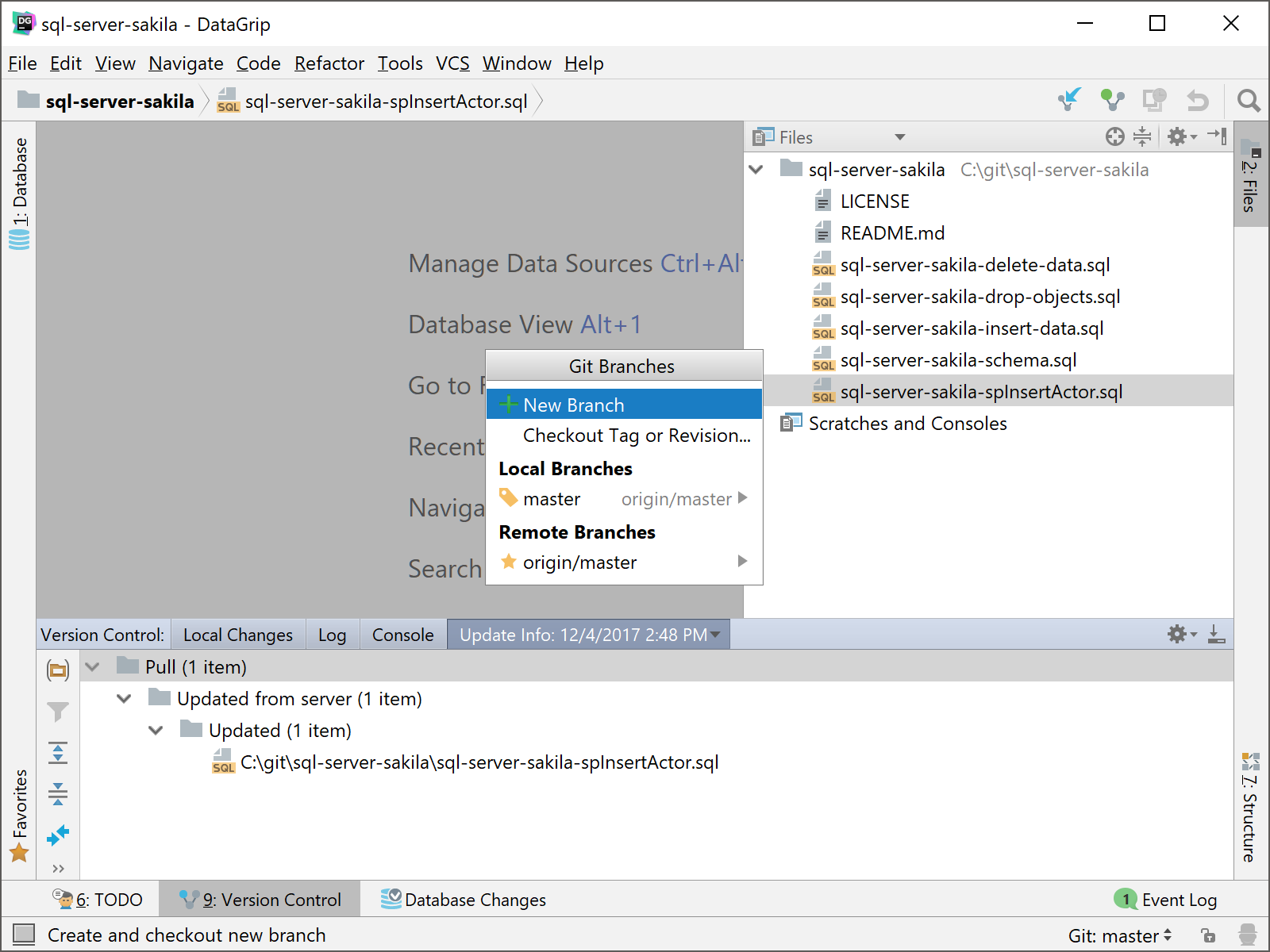 jetbrains datagrip stored procedures