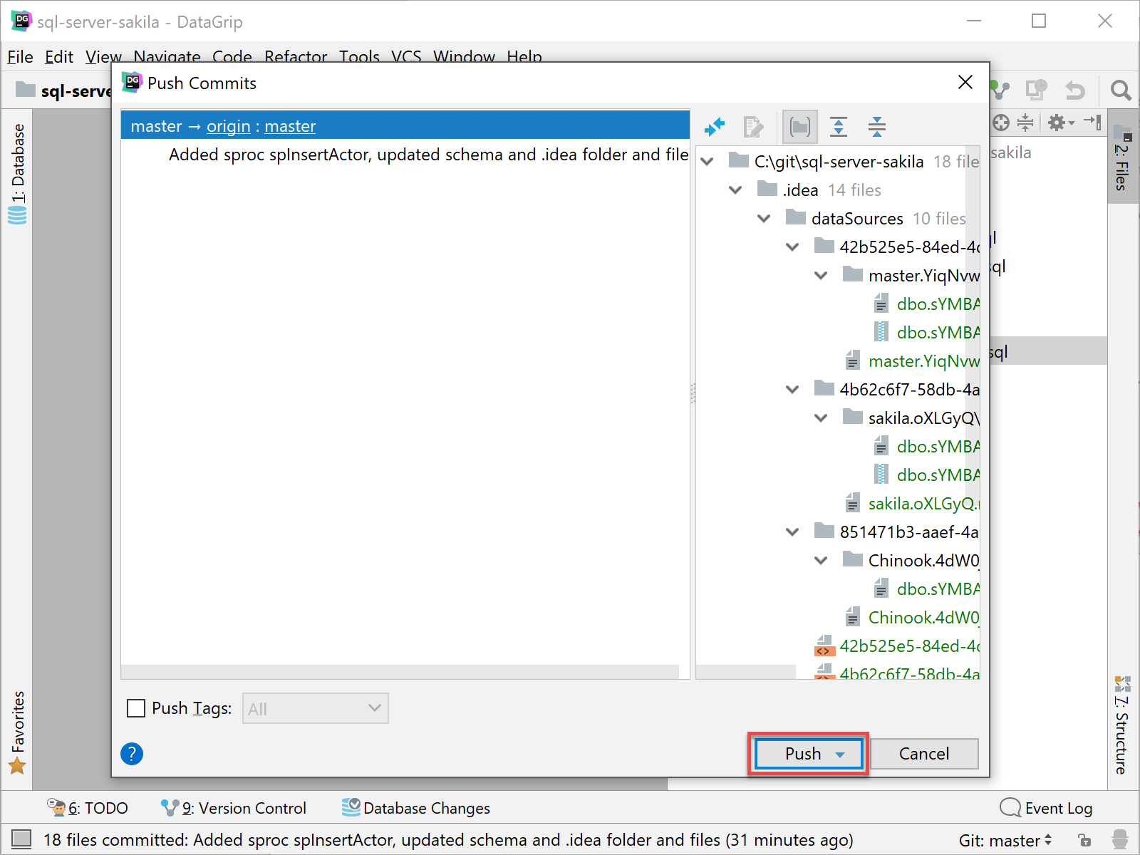 user parameters in datagrip use all values