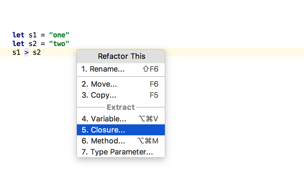 Extract closure