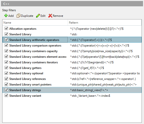 Debugger settings