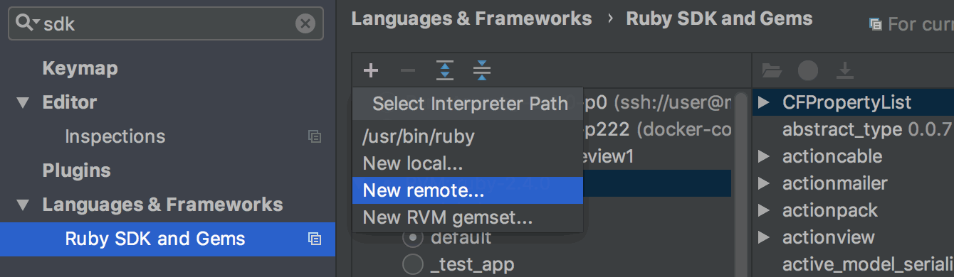 rubymine remote development