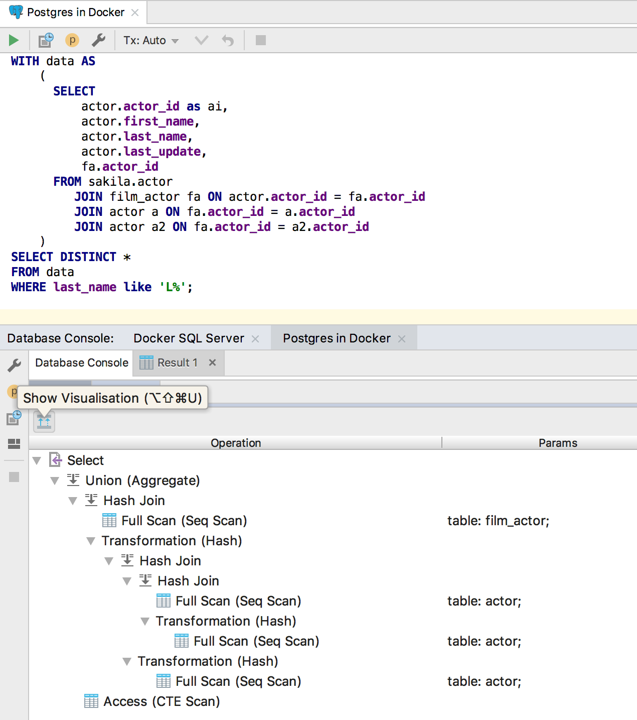 datagrip user parameters