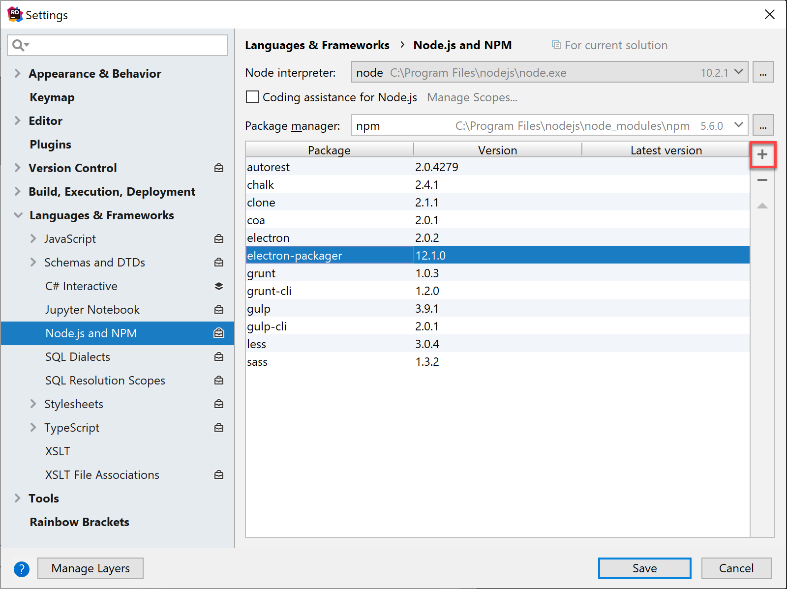 Installing packages with Rider