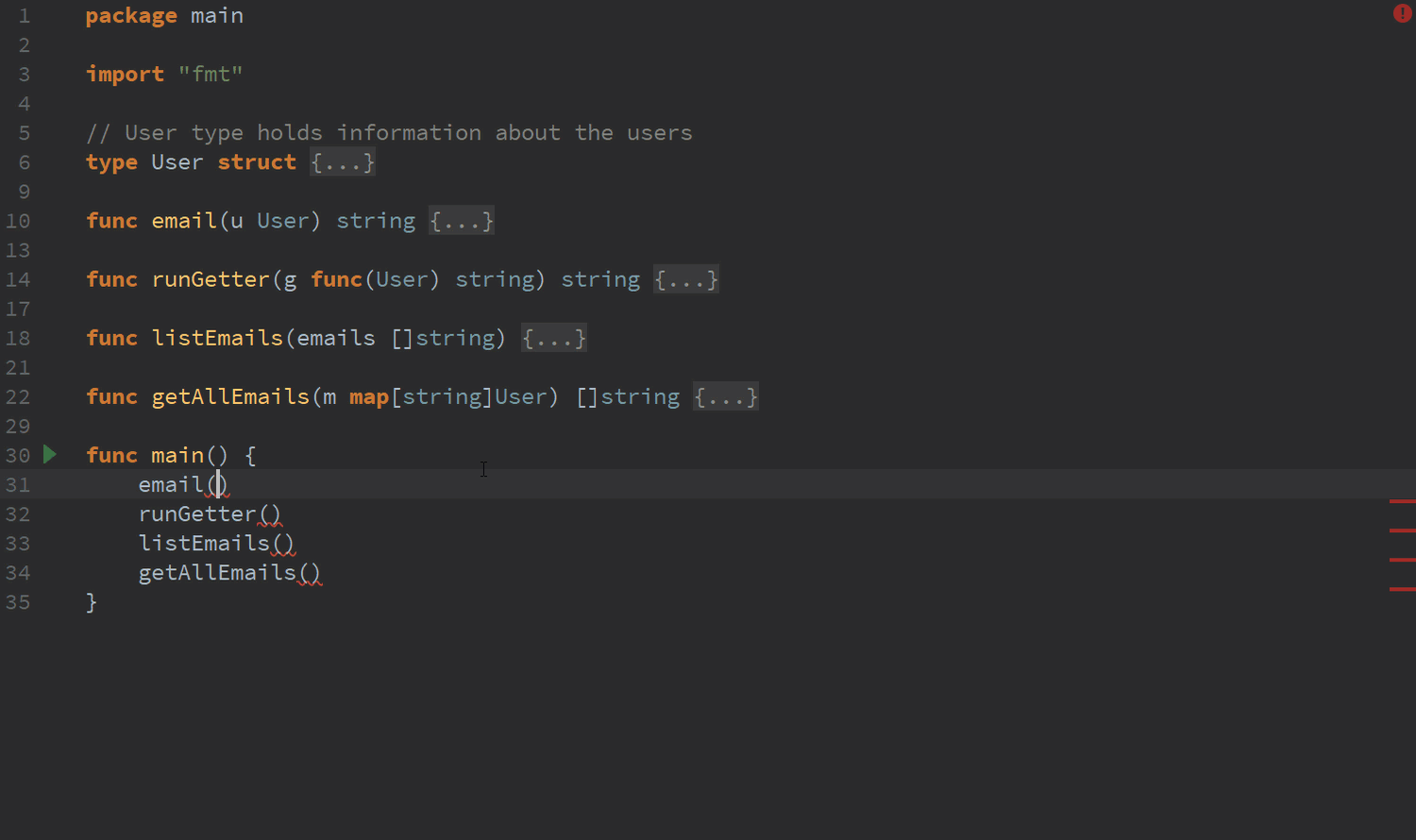 Editing - Completion for parameter types